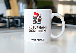 Kütüphane Öğretmeni Temalı Kupa Bardak