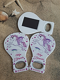 Unicorn Desen Doğum Günü Balon Açacak Magnet