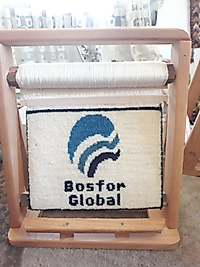 İş yeri Logolu El dokuma Minyatür Halı (28x33 ebat)