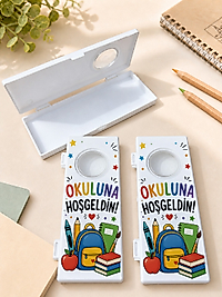 Okuluna Sınıfına Hoşgeldin Plastik Kalem Kutusu ( Camlı) - (Kişiye özel tasarımlar için bize ulaşınız)
