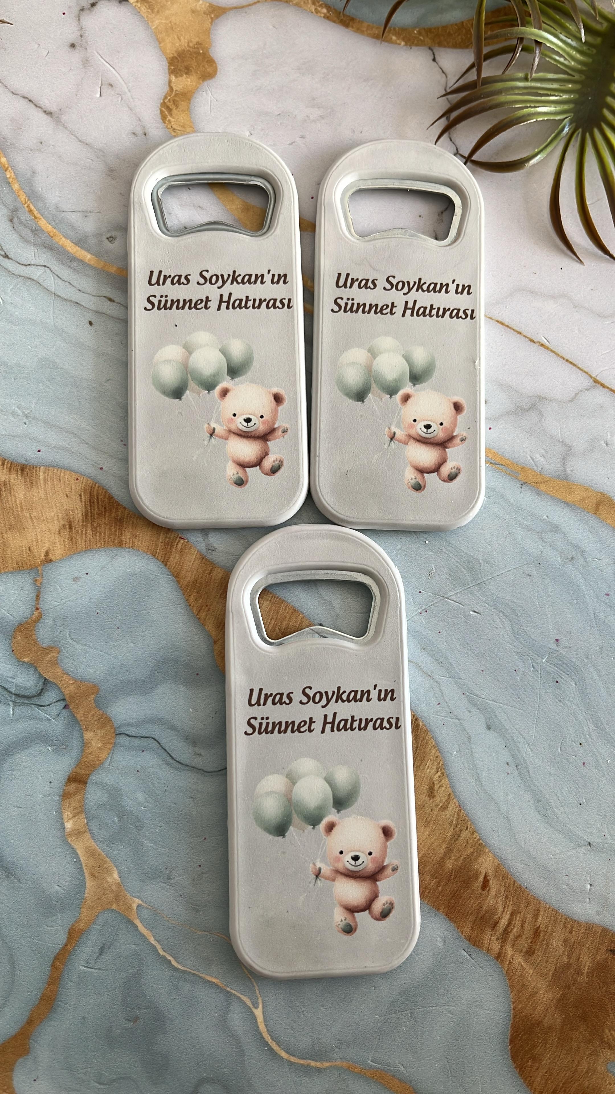 Ayıcıklı Desen Sünnet Dikdörtgen Açacak Magnet
