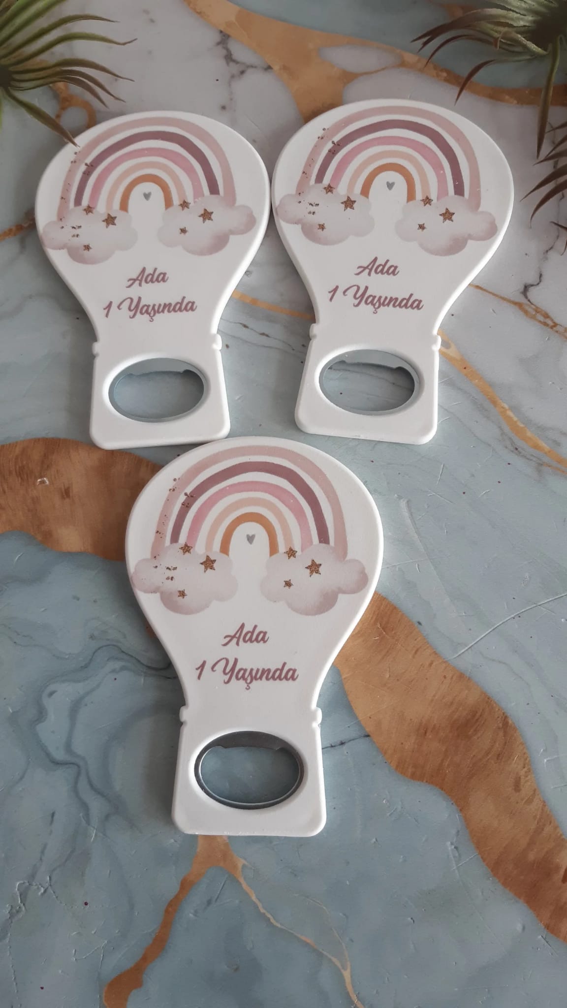 Gökkuşağı Temalı Doğum Günü Balon Açacak Magnet