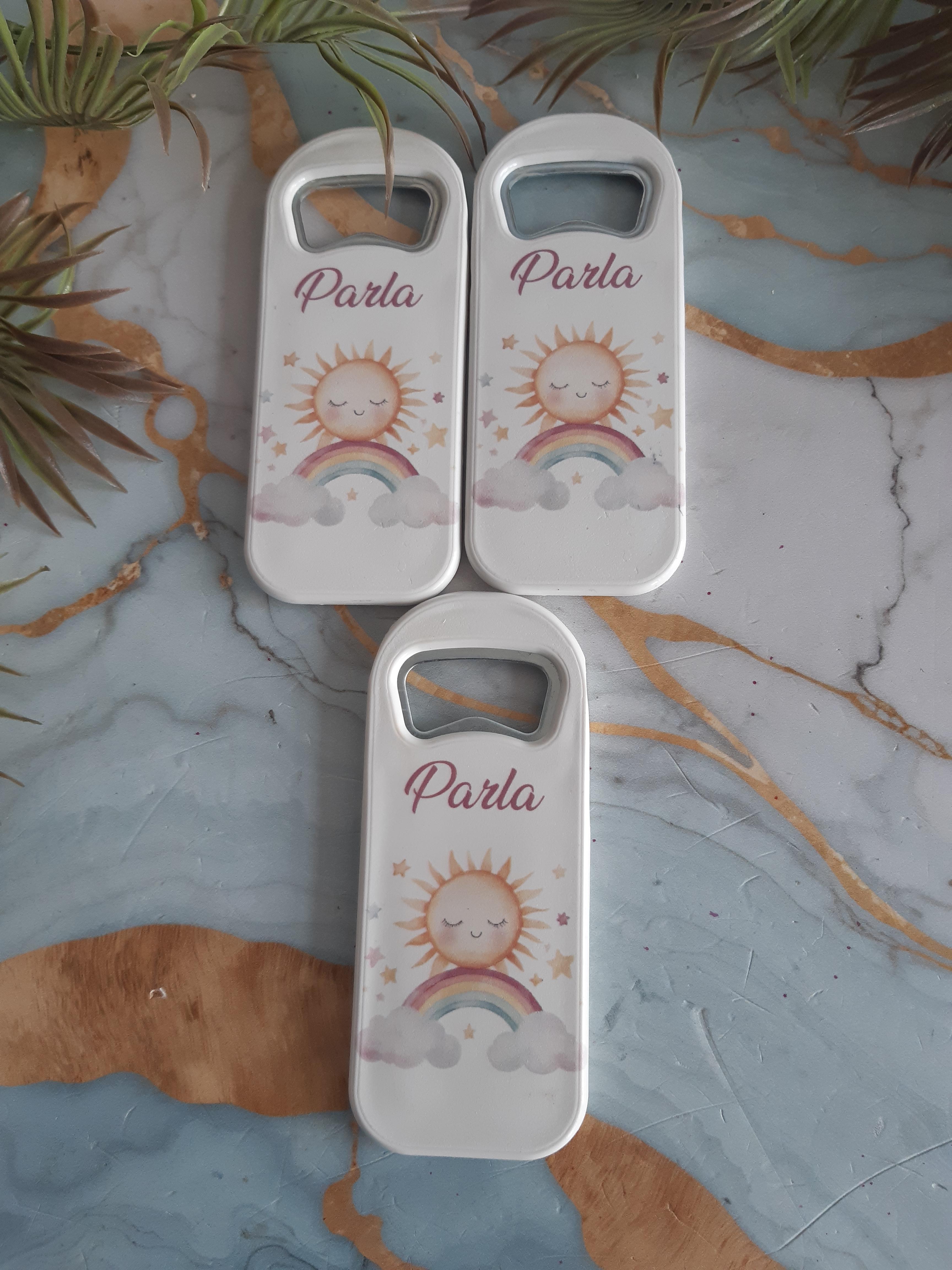 Yeni Doğan ve Doğum Günü Gökkuşağı Desen Dikdörtgen Açacak Magnet