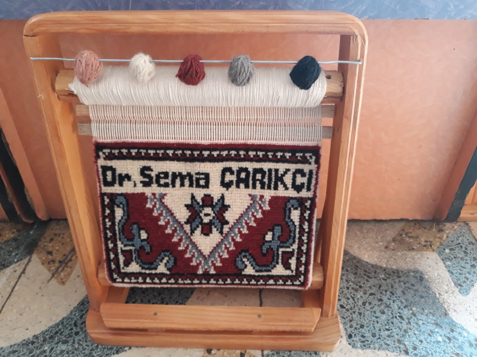 Kişiye Özel İsimli Minyatür Halı 28x33 cm