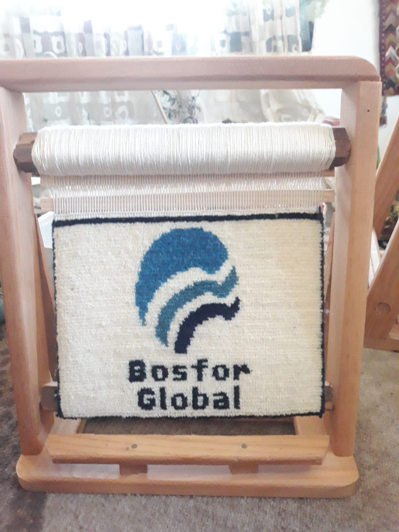 İş yeri Logolu El dokuma Minyatür Halı (28x33 ebat)