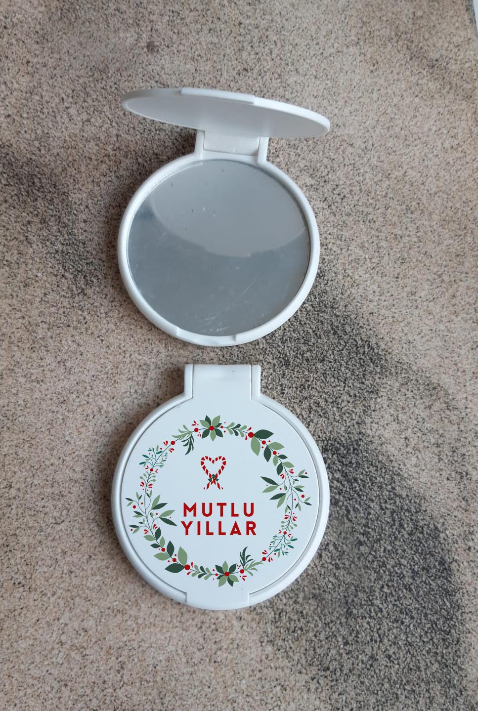 Yılbaşı Temalı Plastik Cep Aynası