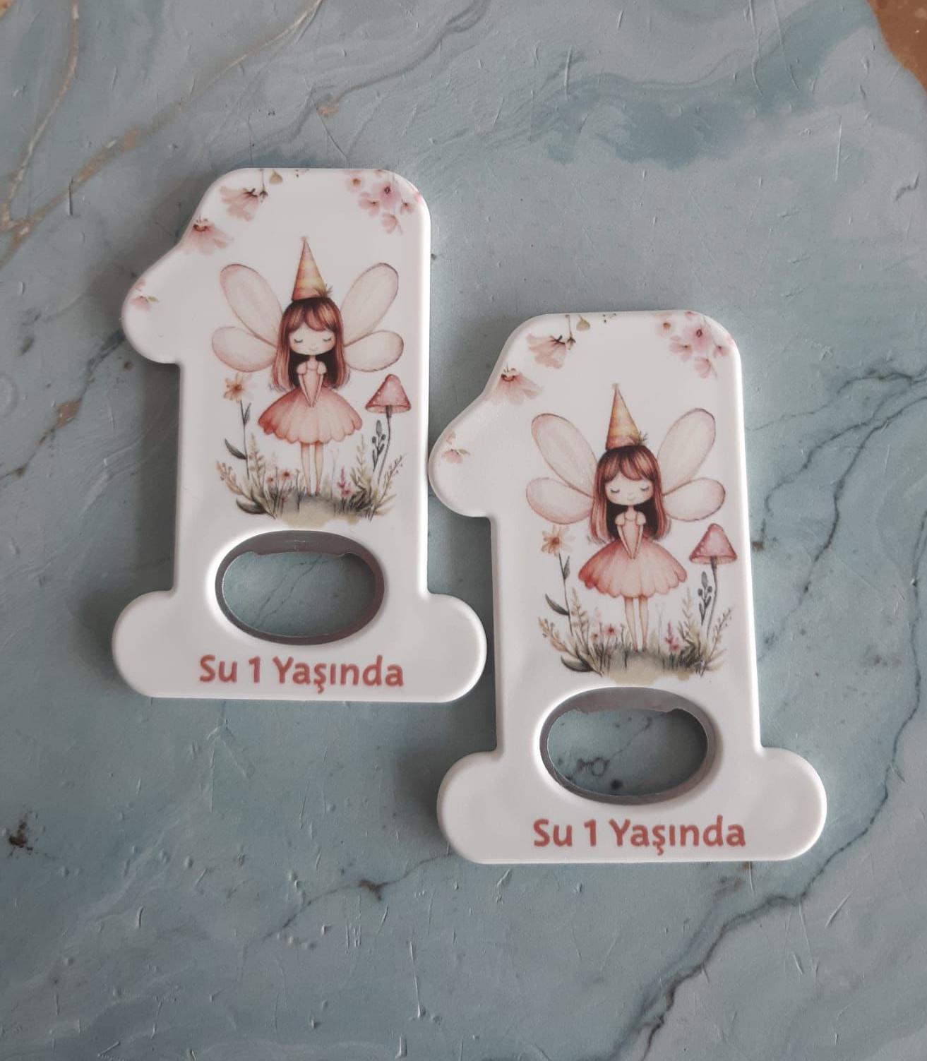 1 Rakam Kız Çocuk Desen Açacaklı Magnet